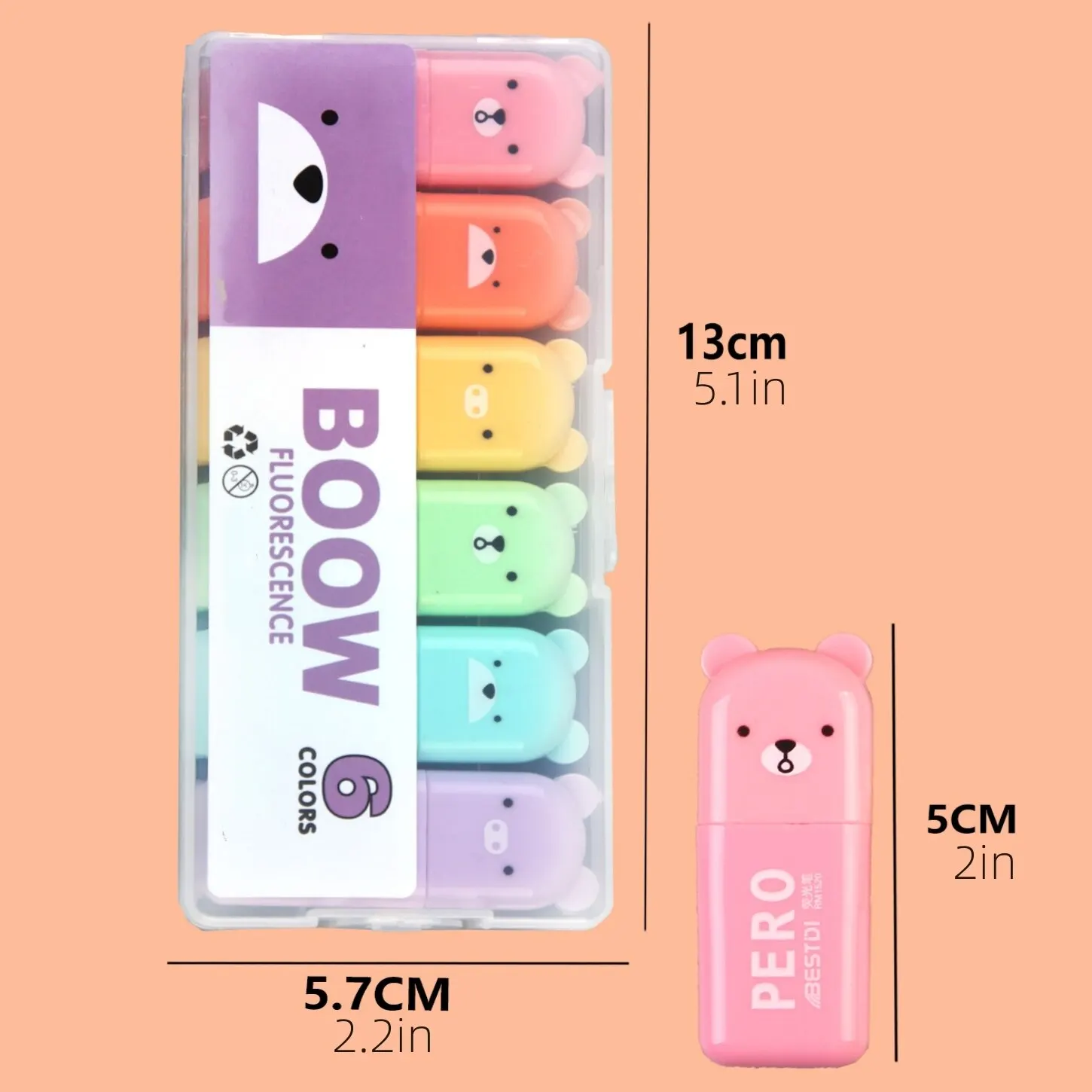 Highlighter Marker Highlighter Pen Art Marker Marker Pen 6Pcs Mini Fluorescent
