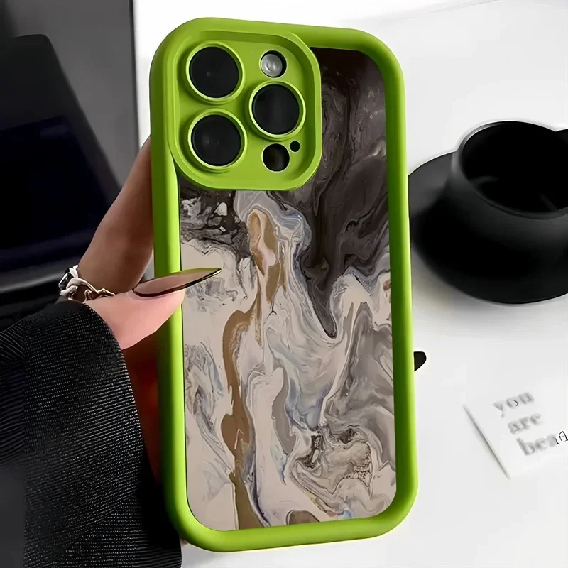 Elegant Black Gradient Watercolor Shockproof Silicone Phone Case