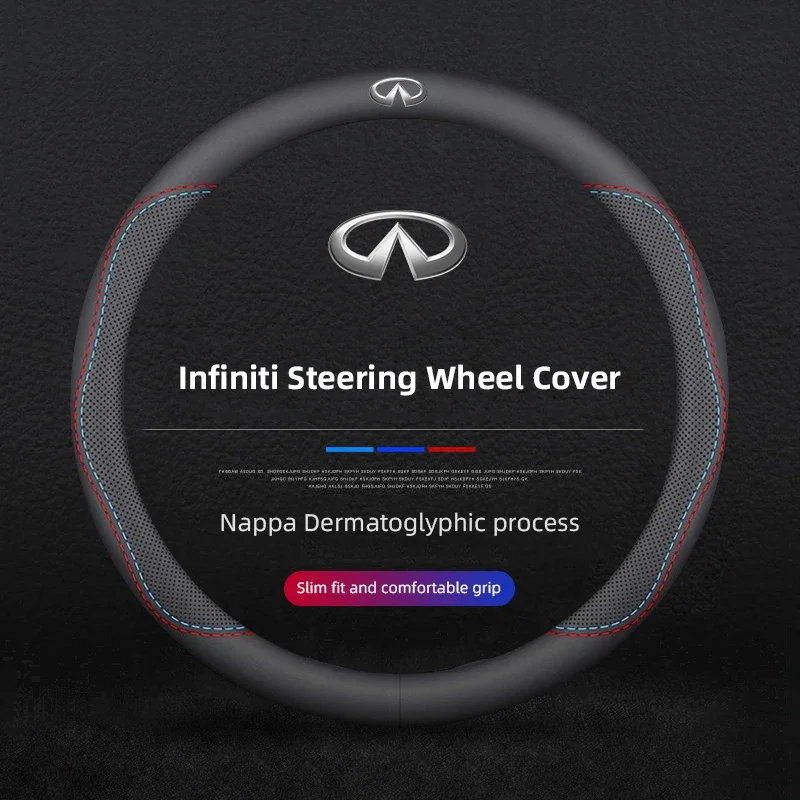 

Car Dedicated Breathable Antiskid Leather Steering Wheel Cover For Infiniti QX55 QX50 QX60 Q50 Q70L QX30 QX80 Q60 Q70 QX70 Q30