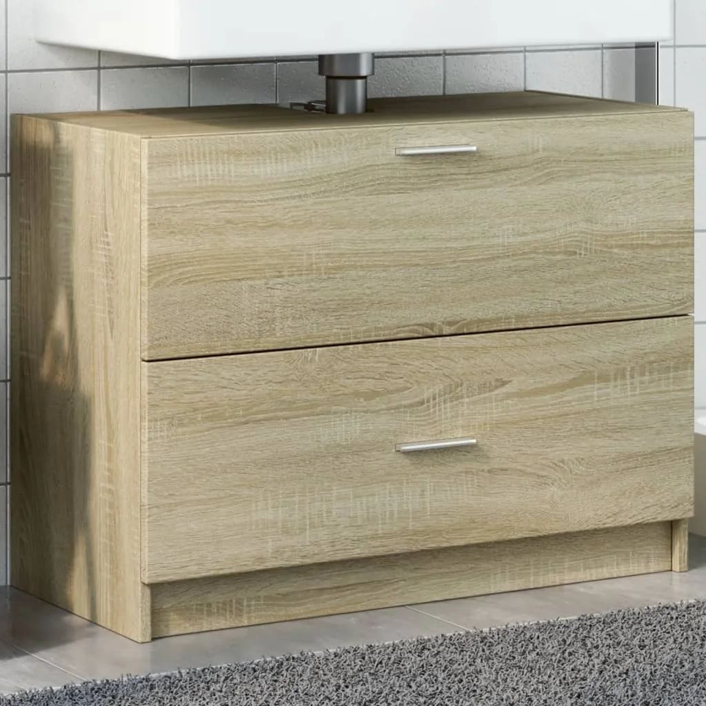 Weißer Waschbeckenunterschrank, 78 x 37 x 59 cm, Holzwerkstoff, modernes Design, stilvoller Badezimmerschrank, stabile Struktur, Möbelsets – Detail 18