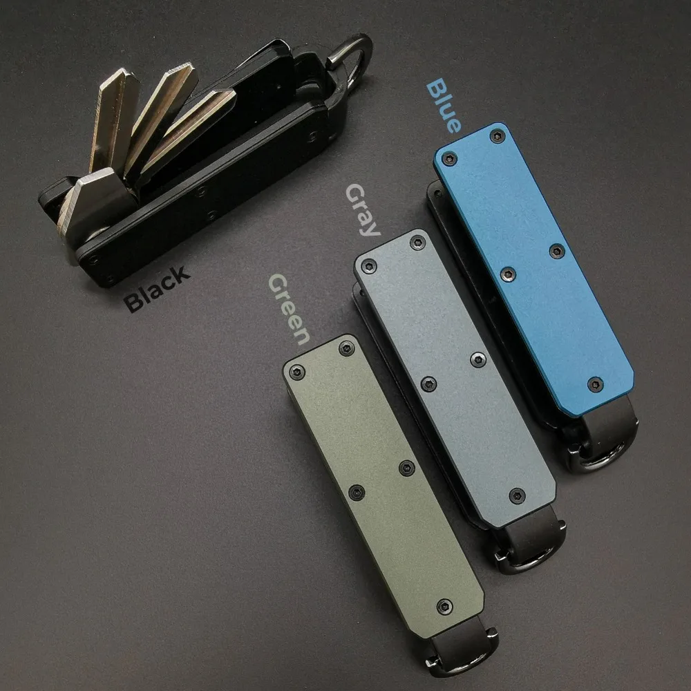 Metal Keys Fob with Clip Holds 2-6 Keys Bag Multi-function Modern Key Case Holder for Keys Less Than 6.2cm with Screwdriver 2