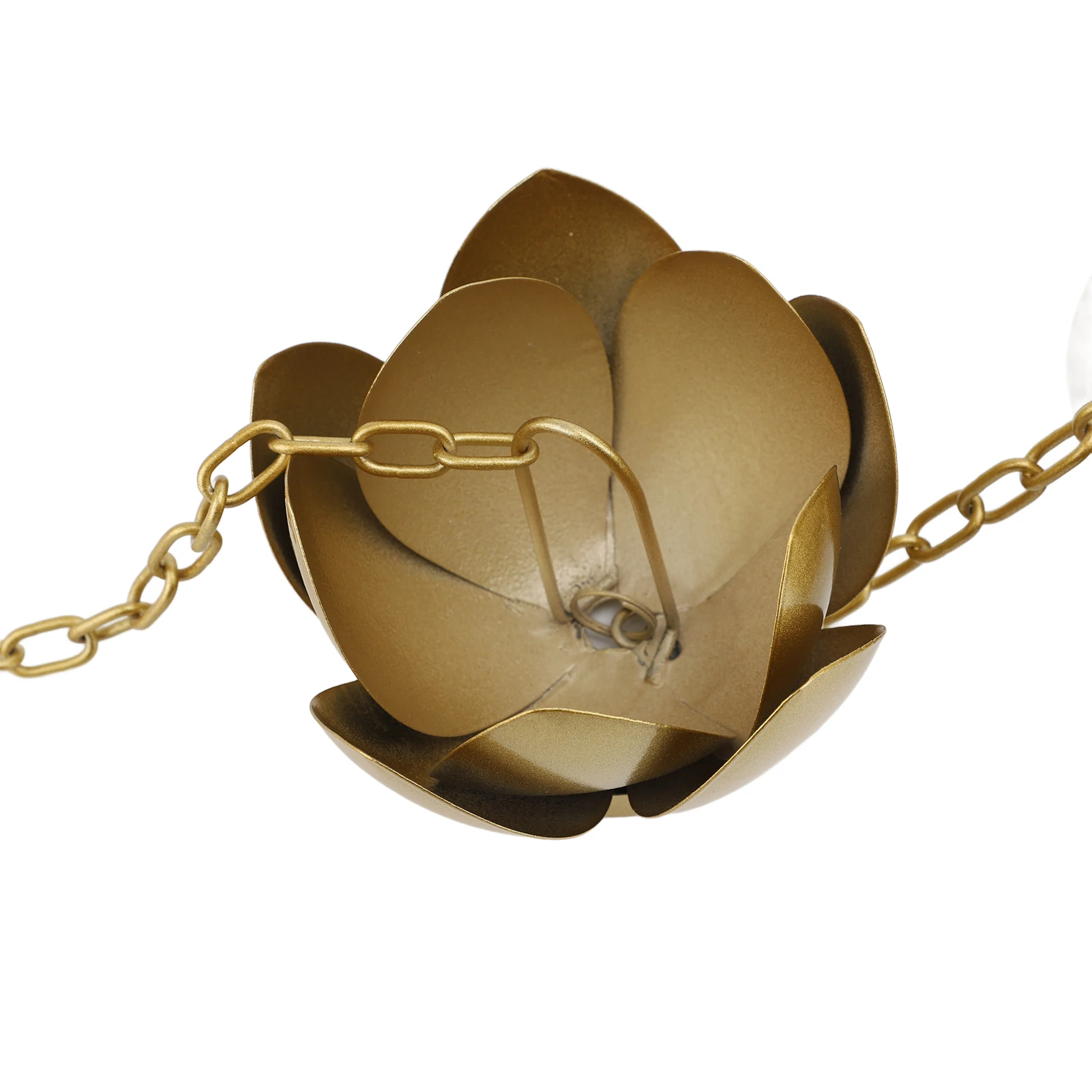 3.9ft Rain Chain Gold Flower Galvanized Iron Rust Proof Rain Catcher Chain for Home Outdoor Garden Balcony Decoration