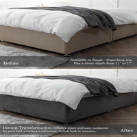 Excellente housse de base de lit de 19 pouces à bords extra profonds – Transforme une base de lit ou un divan d'apparence sobre en tissu de luxe en faux daim. 4