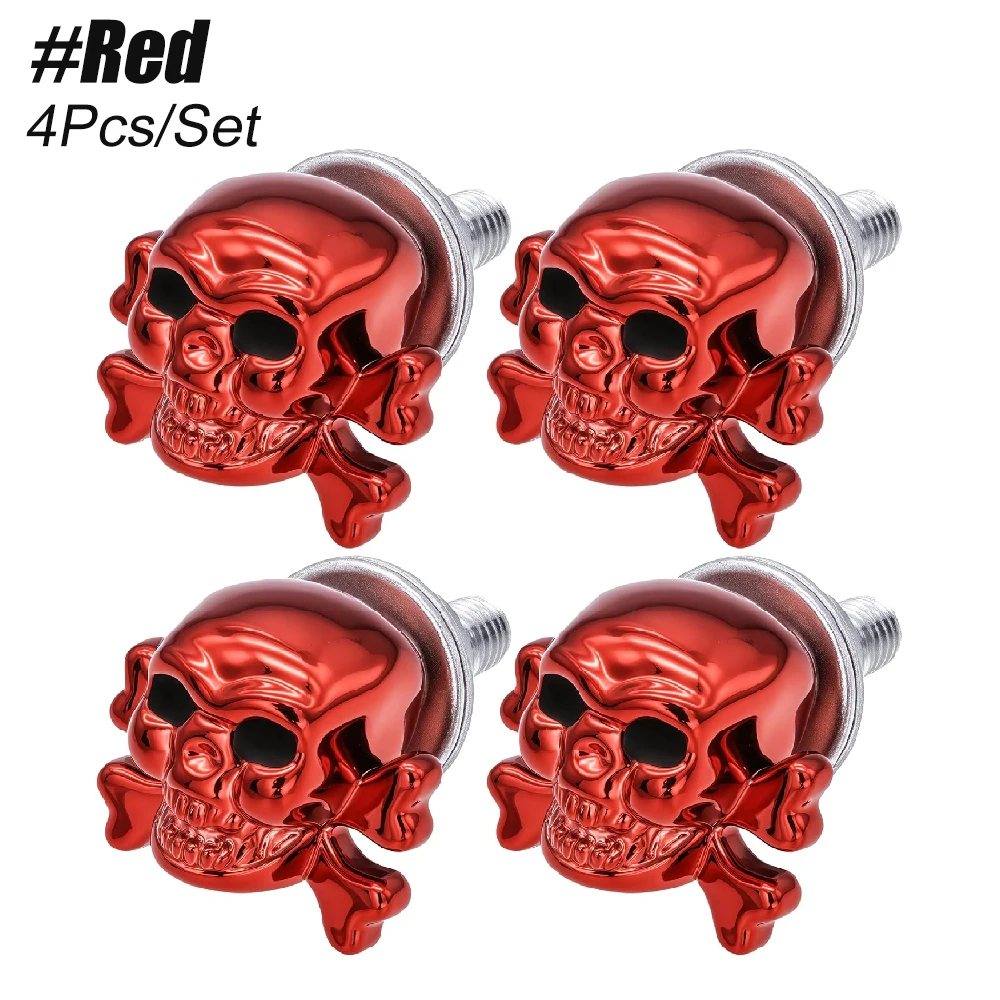 Gothic Skull Decor License Plate Screws – Set of 4