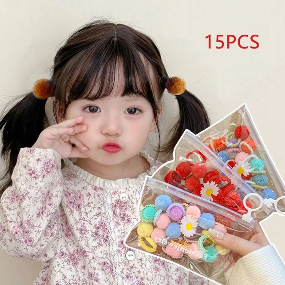

Kawaii Children's Rubber Bands Headwear Colourful Elastic Ponytail Holder Hair Accessories Hair Ties Baby Hair Rope Women