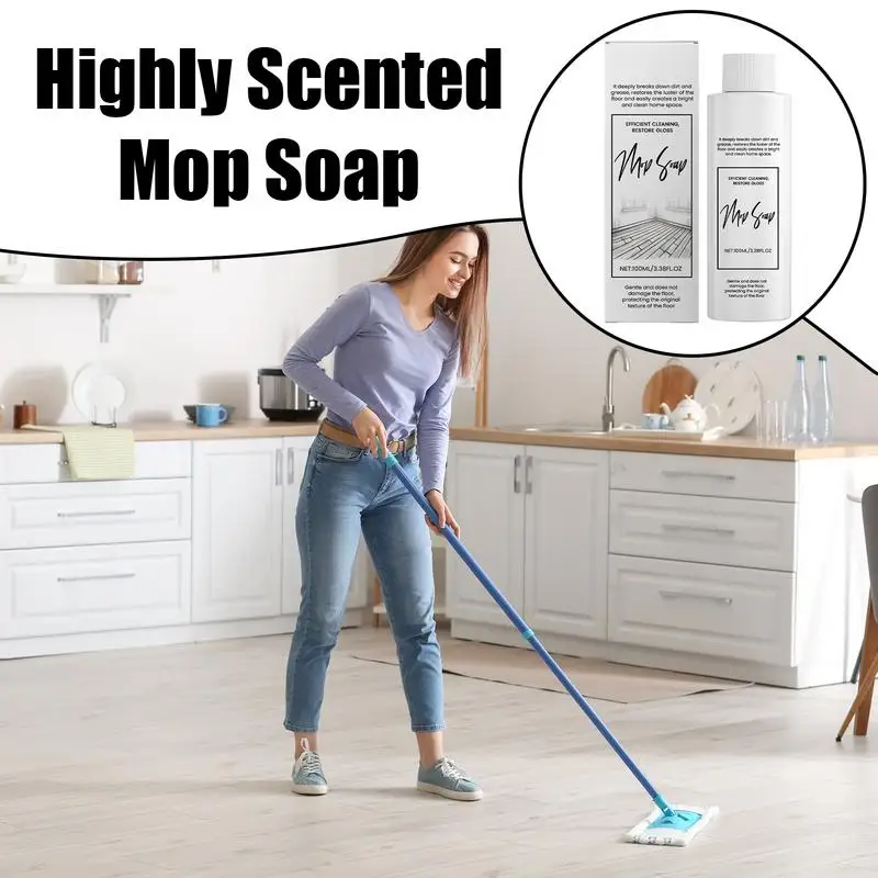 Luxury Mop Soap 100ml Highly Scented Floor Soap Household Supplies Multi-Purpose Liquid Cleaner Hardwood Care Mopping Solution