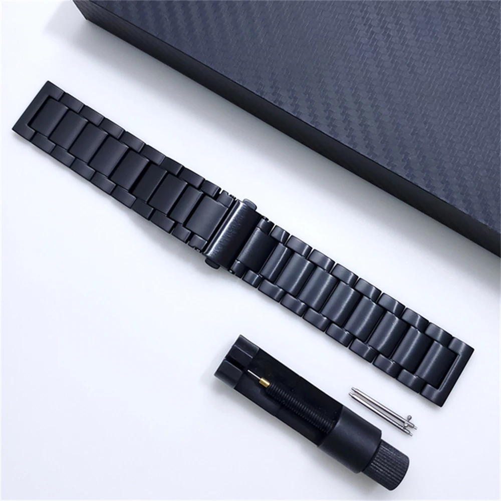 Premium 22mm Titanium Men's Metal Watchband Strap
