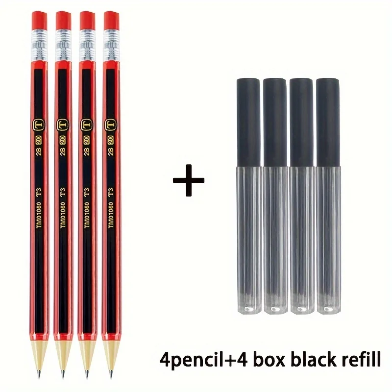 Plastic Mechanical Automatic Pencil 2.0 Replaceable Black Refill Color Lead Sharpener Hexagonal Barrel For Writing 12 Color 6