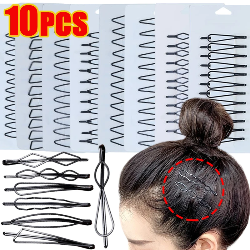 

10Pcs/set Simple Black Hairpins for Women Barrettes Headwears Girls BB Clips Headdress Barrettes Korean Hair Styling Accessories