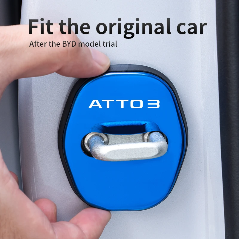 BYD 플러스 ATTO3 자동차 문짝 잠금 버클, 스테인레스 스틸 보호 커버 개조 특수 문짝 잠금 커버 장식에 적합