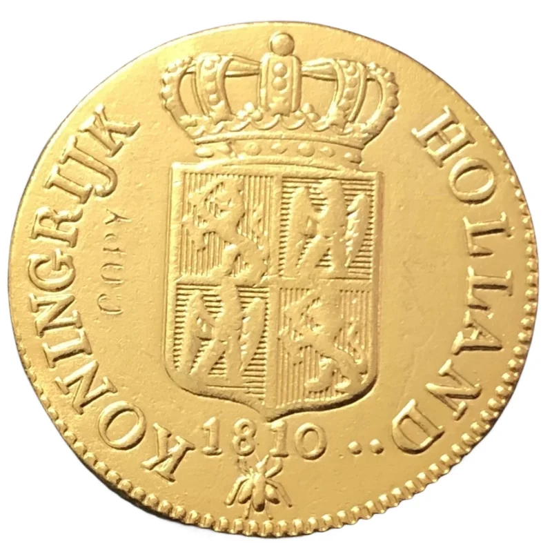 

1810 Netherlands 1 Ducat-Louis Napoleon Gold Copy Coin