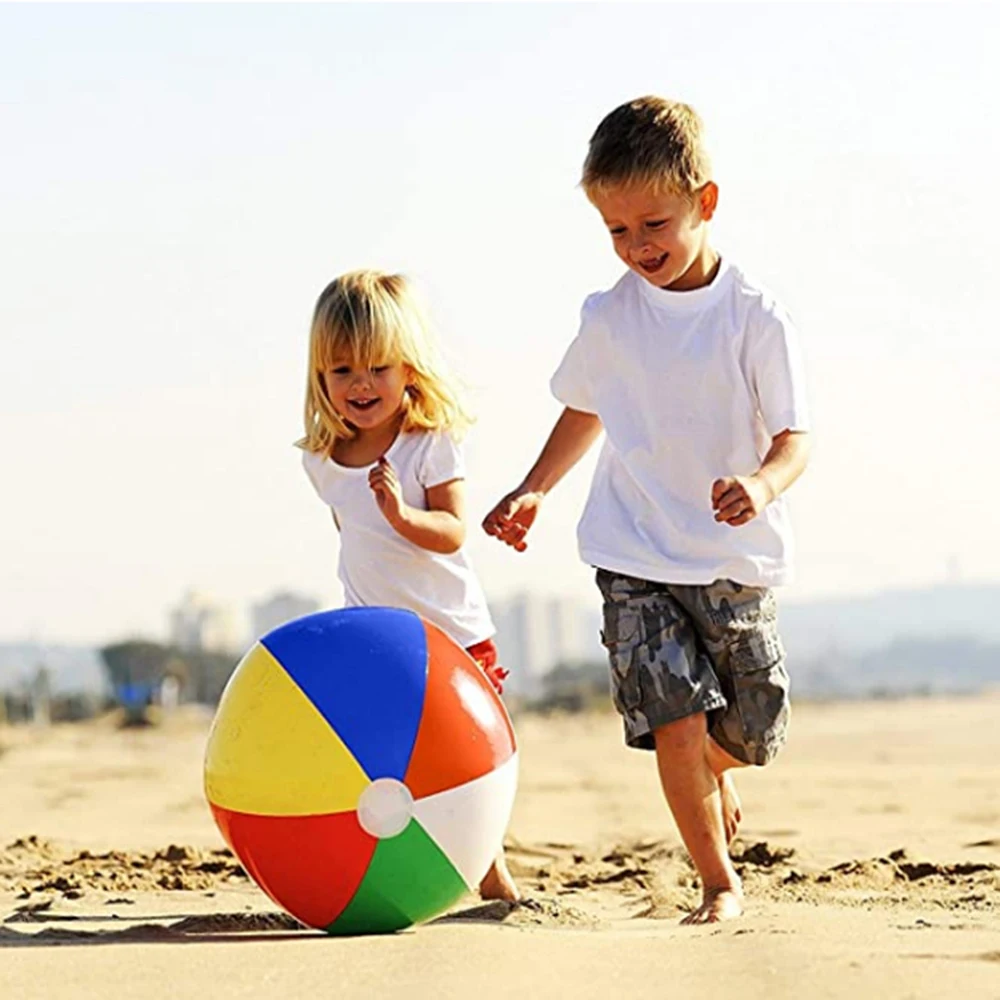 25CM Colorful Baby Kids Learning Beach Ball Sea Swimming Pool Water Play Ball Inflatable Children Educational Toys Beach 1/2PCS