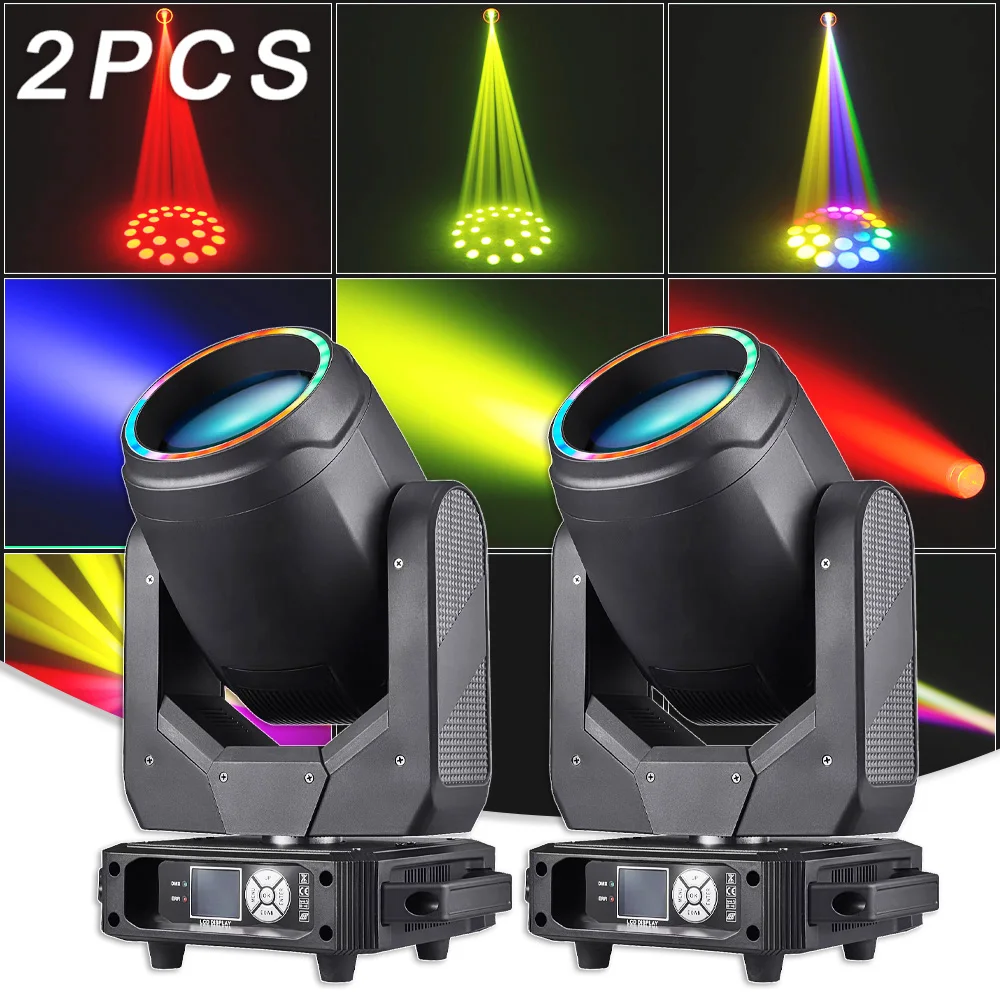 2PCS LED 200w Spot Moving Head Beam Zoom Rainbow Atomization Effect With Aperture Wedding Party Stage Lighting Dj Disco DMX512