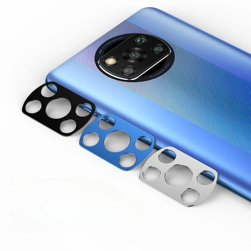 Camera Lens Protector For Xiaomi Poco X3 X4 M3 M4 Pro Metal Ring Cover Tempered Glass for Xiaomi Poco F3 F4 X4 X3 GT Rear Lens