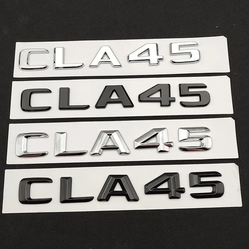 3D-ABS-Adhesive-Black-Chrome-Logo-CLA45-Emblem-Letters-CLA45-W117-Car ...