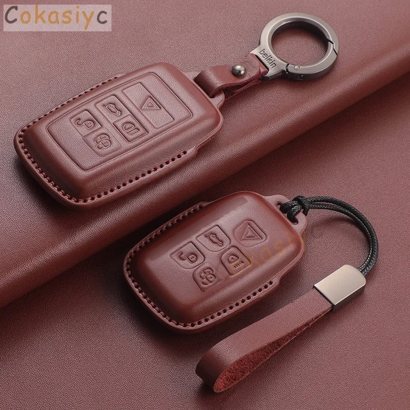 For Jaguar XE XF XK XKR XFL F-TYPE F-PACE T-PACE Car Key Case Shell For Land Rover Range Rover Sport Leather Car Key Case Cover 3