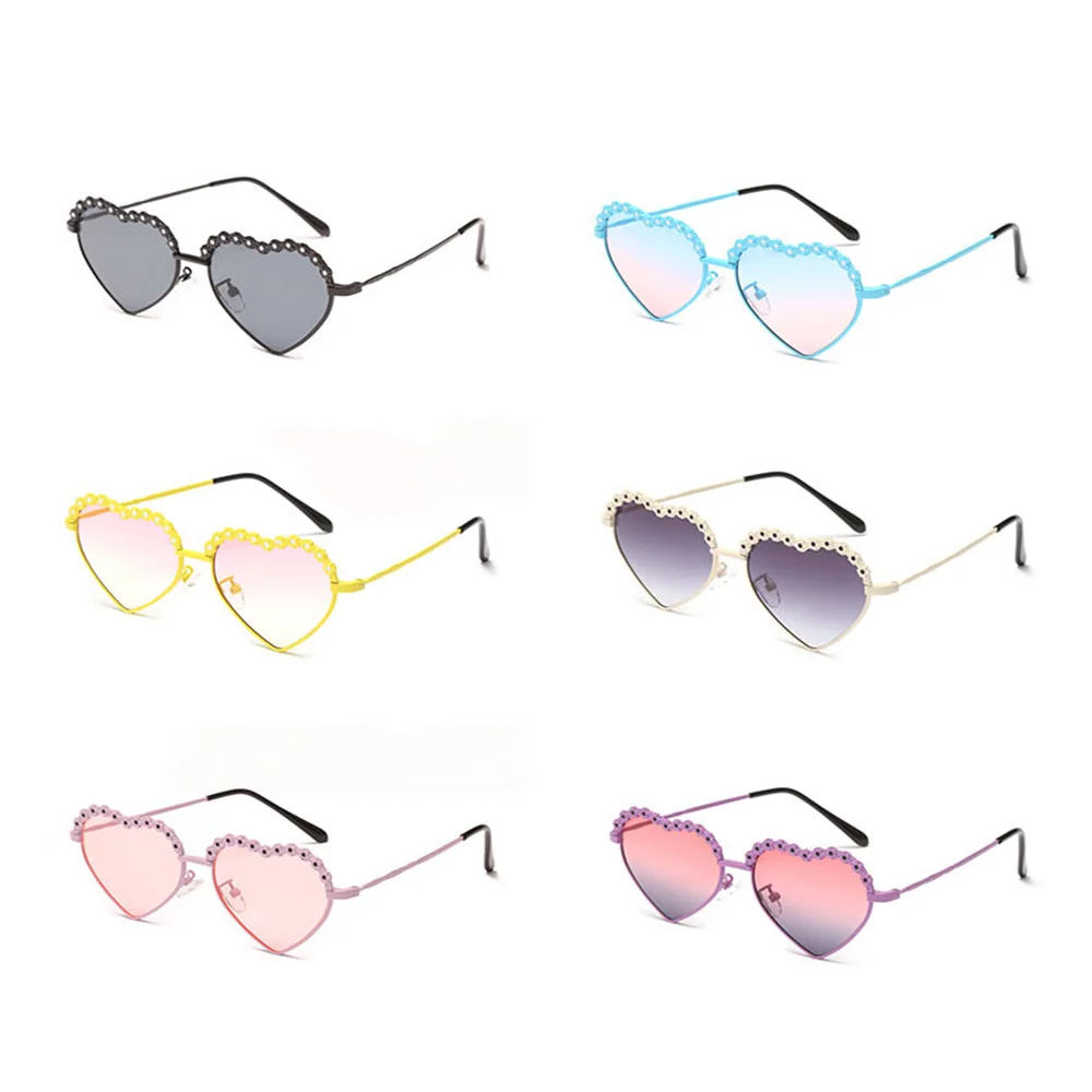 Fashion Kids Sunglasses Polarized Metal Frame Sun Glasses Girls Boys Heart Flower Children Mirror Baby Eyeglasses Uv400