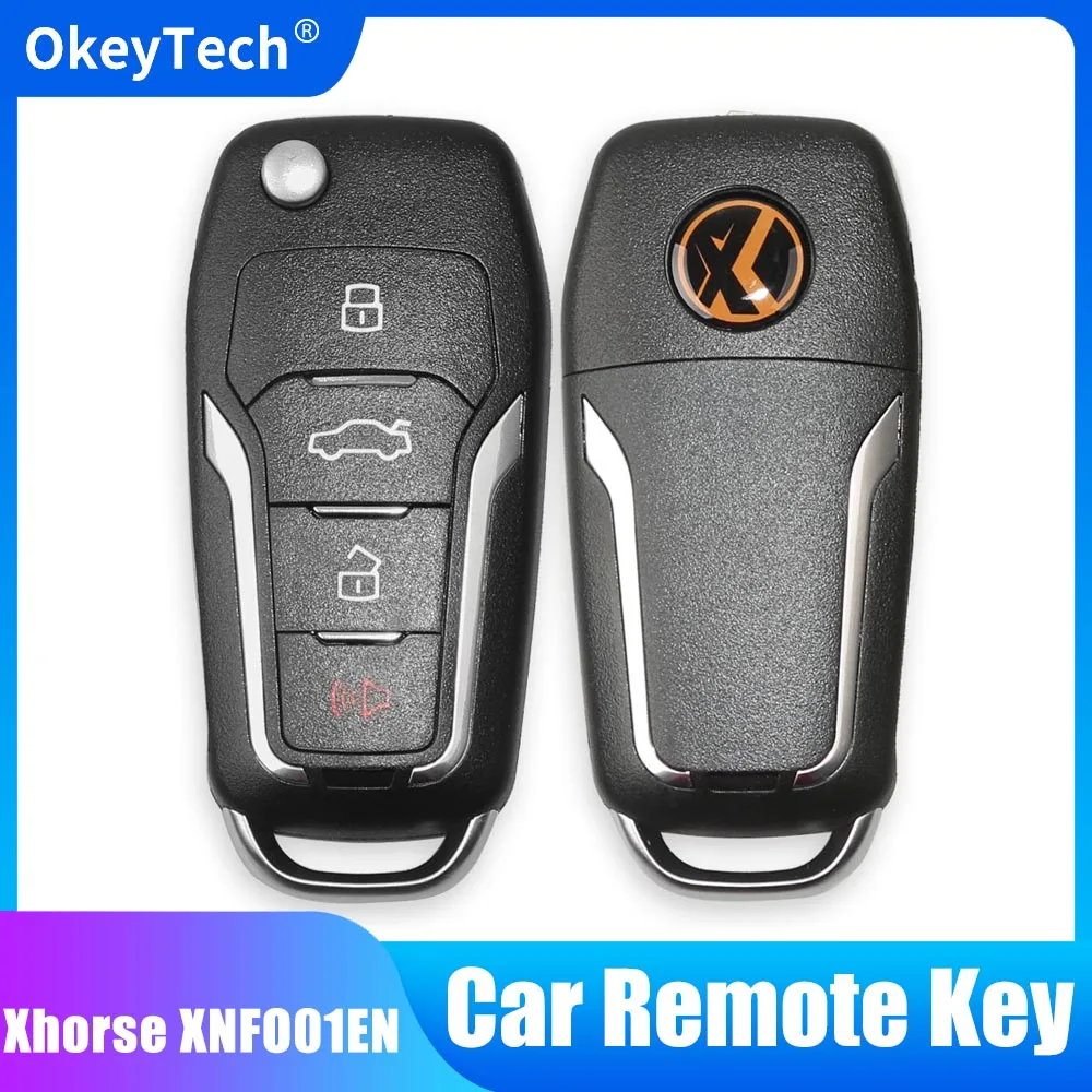 Xhorse XNFO01EN Universal Remote Key 4 Buttons Wireless For Ford English Version VVDI Key Tool new 5pcs lot xhorse xkto05en wired universal remote key for toyota style flat 2 buttons for vvdi vvdi2 key tool english version