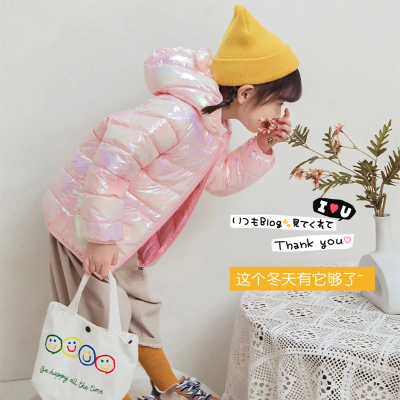 Children Lightweight Down Jackets Colorful Fabric Hooded Outerwear Autumn Winter Kids Boys Girls Baby Coats Casual Clothing down jacket,children jackets,girls coat