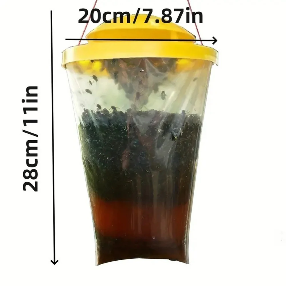 Ranch Fly Trap Insect Trap Fly Pack with Bait Live Attractant Container Outdoor Catcher Cage for Outdoor Yard Lawn