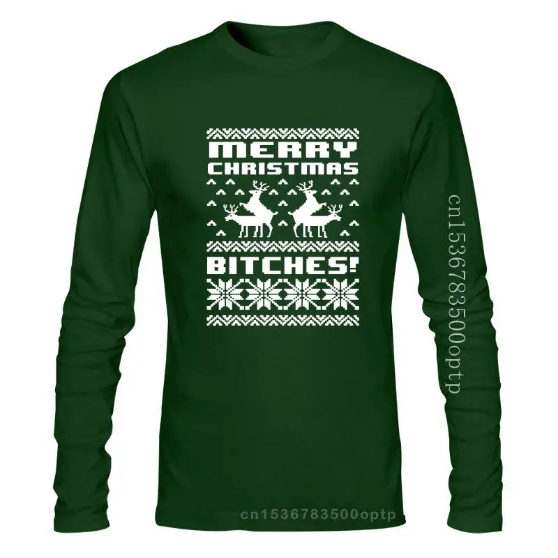 Лидер продаж 2021 модная футболка с надписью Merry Christmas Bitches Рождественский