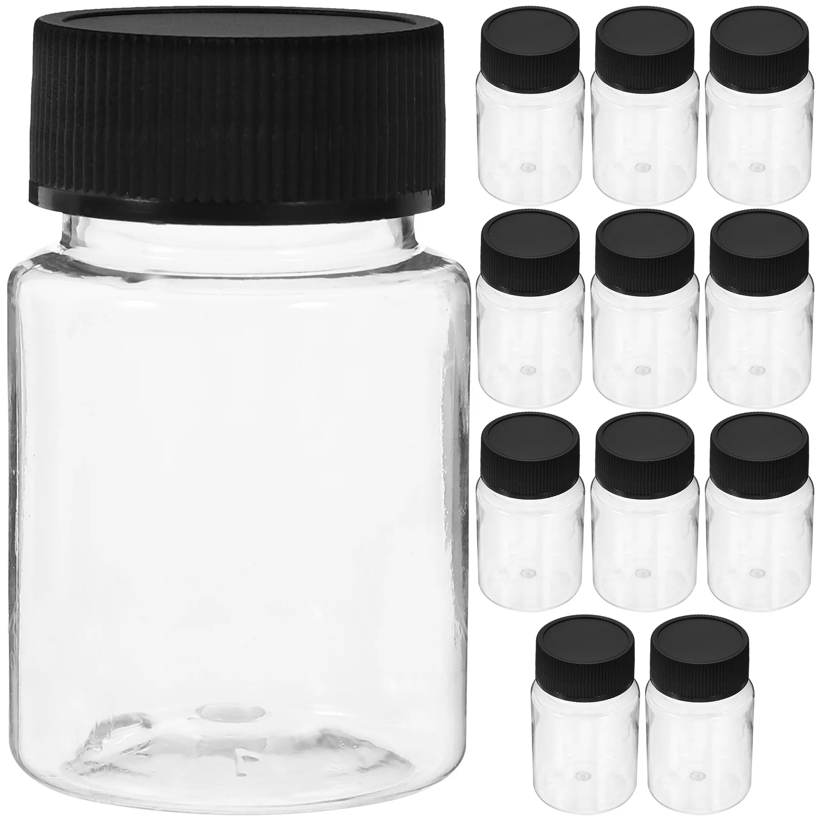 

12 шт., флаконы для образцов, пустые бутылки, прозрачные многоразовые бутылки, лабораторные маленькие бутылки 50 мл