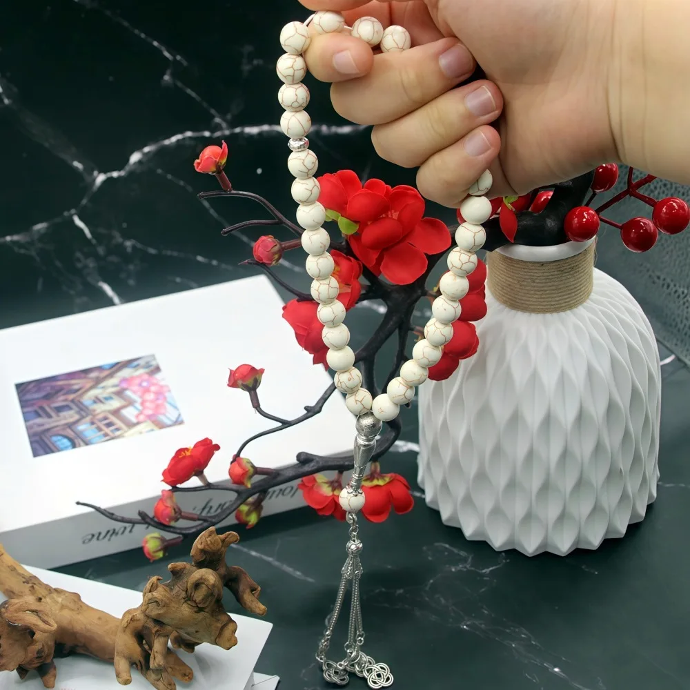 33 Beads Natural Stones Muslim Rosary Beads Ramadan Eid Gifts Turkey Bracelet Arabic Islamic Prayer Beads Handmade Jewelry