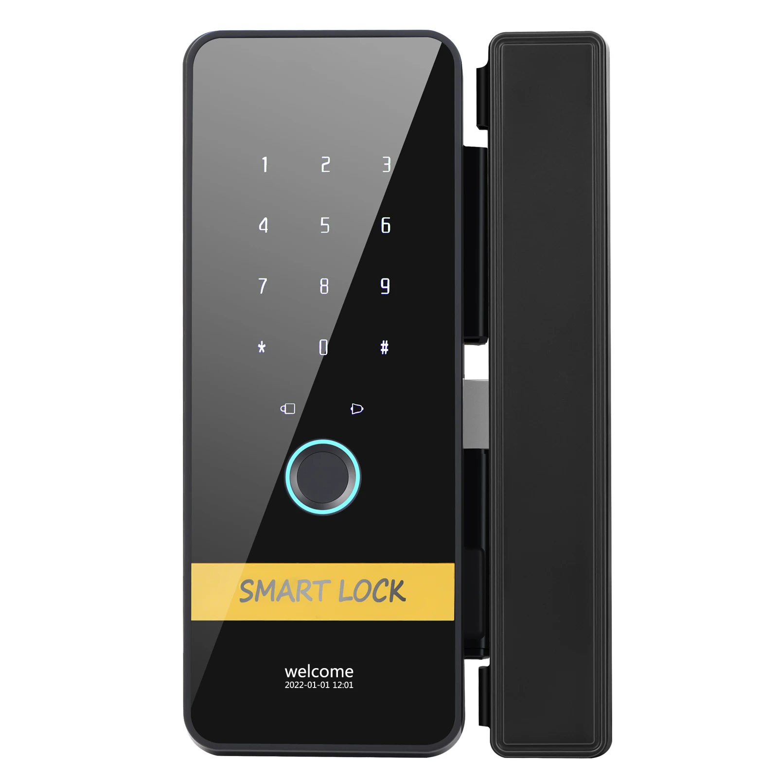 

Smart Home Hotel Glass Door Wireless Remote Bluetooth Tuya WiFi APP Smart Exterior Door Lock With Finger print and Keys.