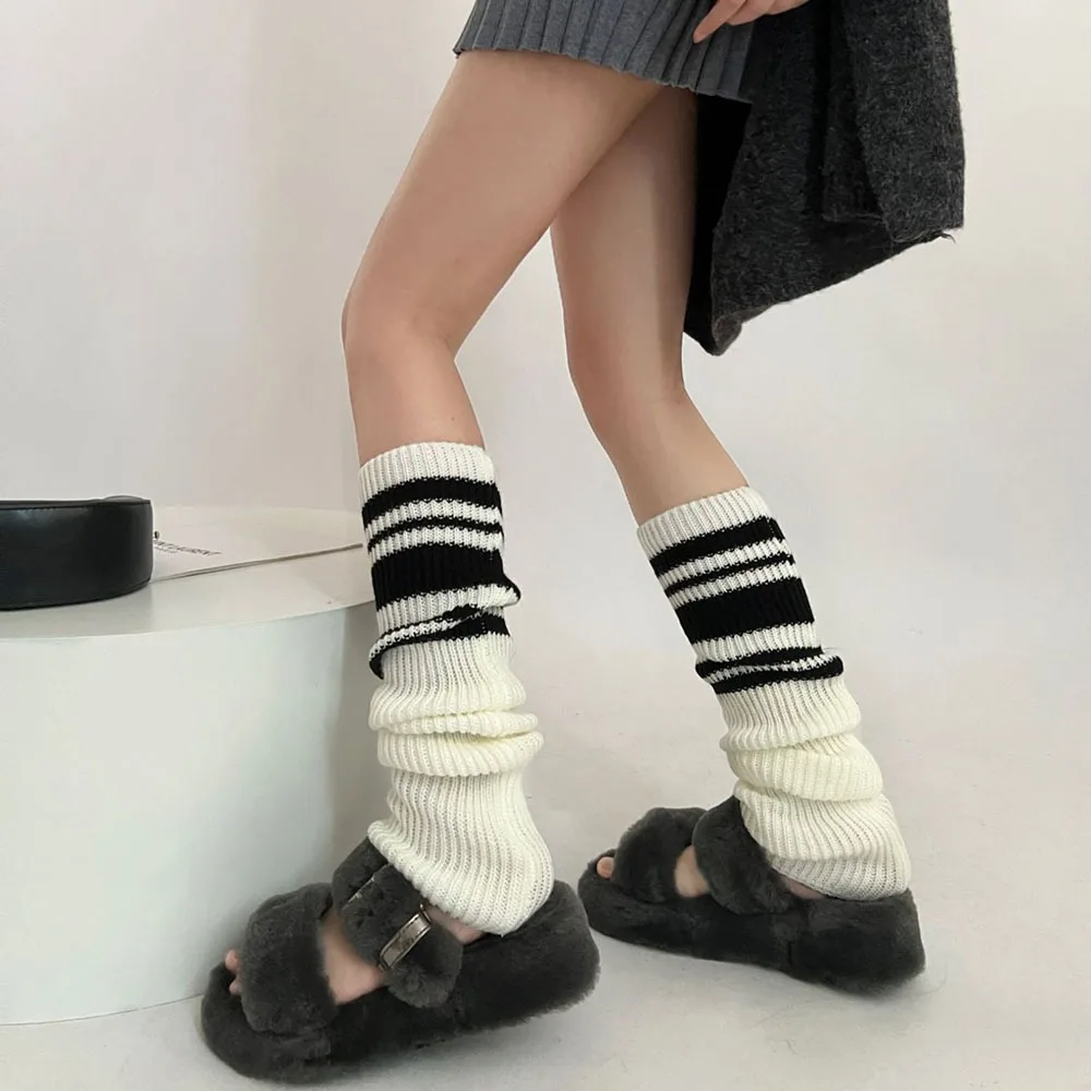 

Sweet Knitted Leg Warmers Academy Style Warm Knee High Boot Stockings Long Soft Y2K Leg Warmers Women