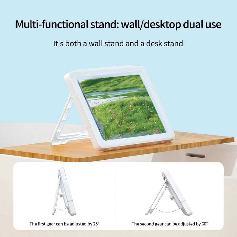 Waterproof Wall-Mounted Tablet Holder for Shower and Bathroom Entertainment, No-Drill Installation