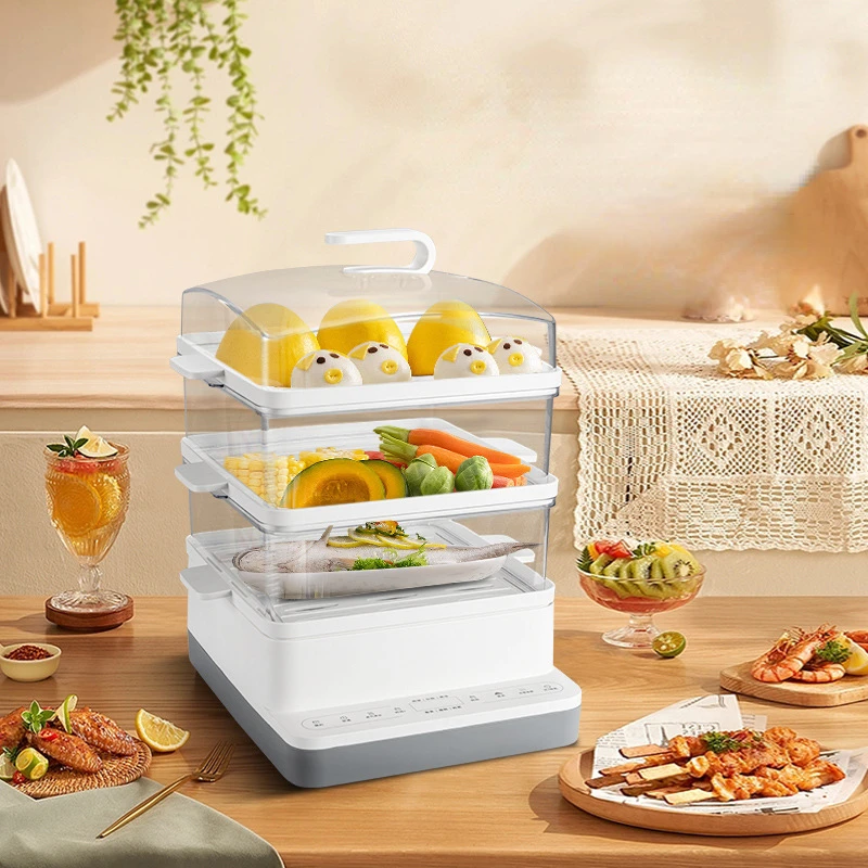 18L Large-capacity Multi-functional Household Electric Steamer for Cooking Steamer Cooker All-in-one Three-layer Food