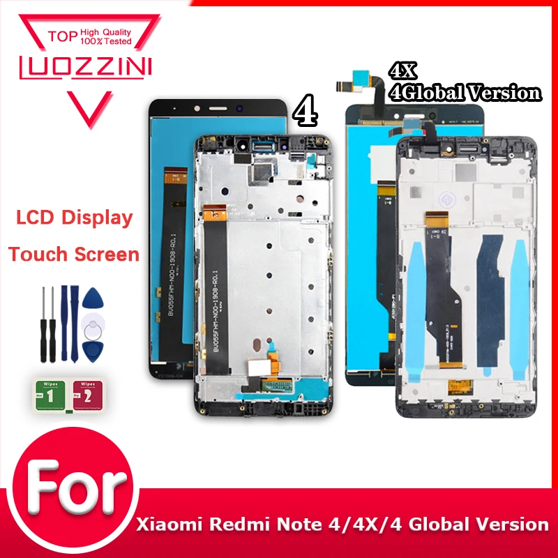 LCD Digitizer layar sentuh untuk Xiaomi Redmi Note 4X, LCD Note