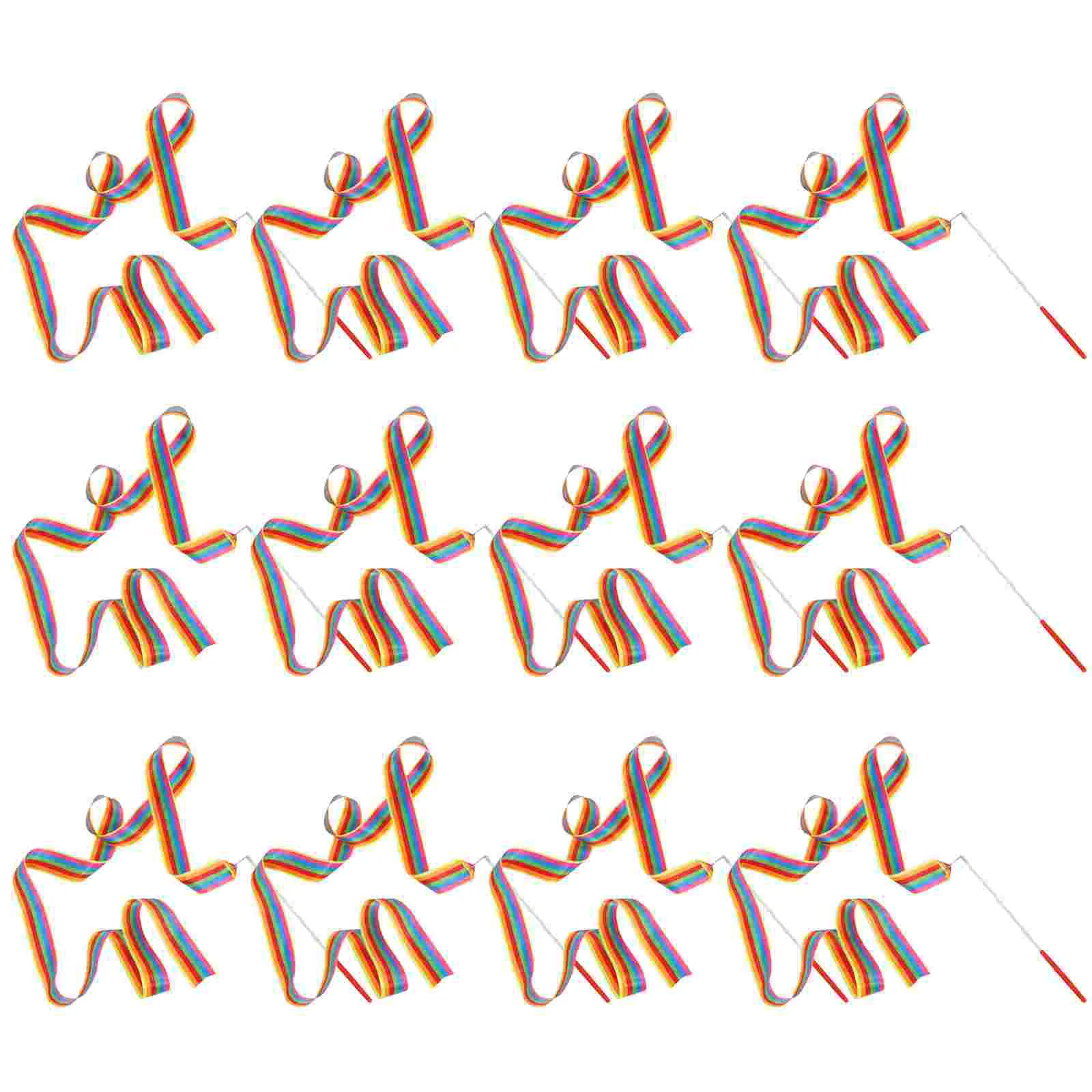 

12 Pcs The Gift Dancing Ribbon Kids Dance Dancer Wand Cloth Ribbons Child Streamers Gym