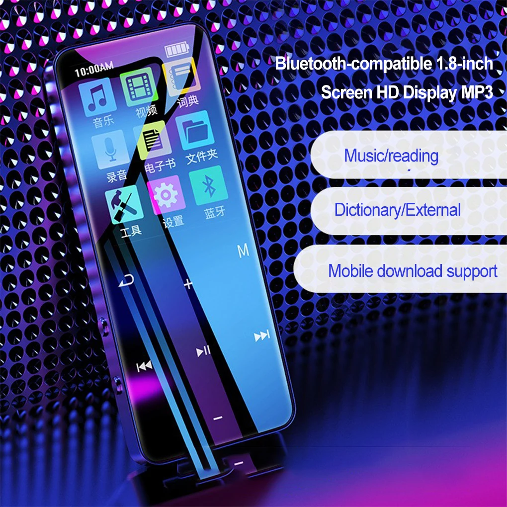 Bluetooth-compatible MP3 MP4 HD Display Player Music Household Sporting