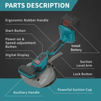 Podofo – Machine de pose de carreaux à 8 vitesses, Portable, sans fil, pour sol, mur, épandeur de pose de carreaux, outil de Vibration pour batterie Makita 18V 4