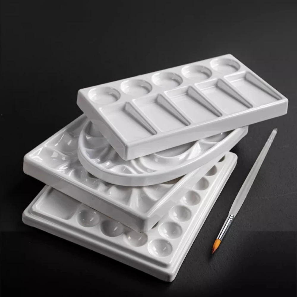 Imitation Ceramic Square Palette For Watercolor Acrylic Gouache Oil Paint