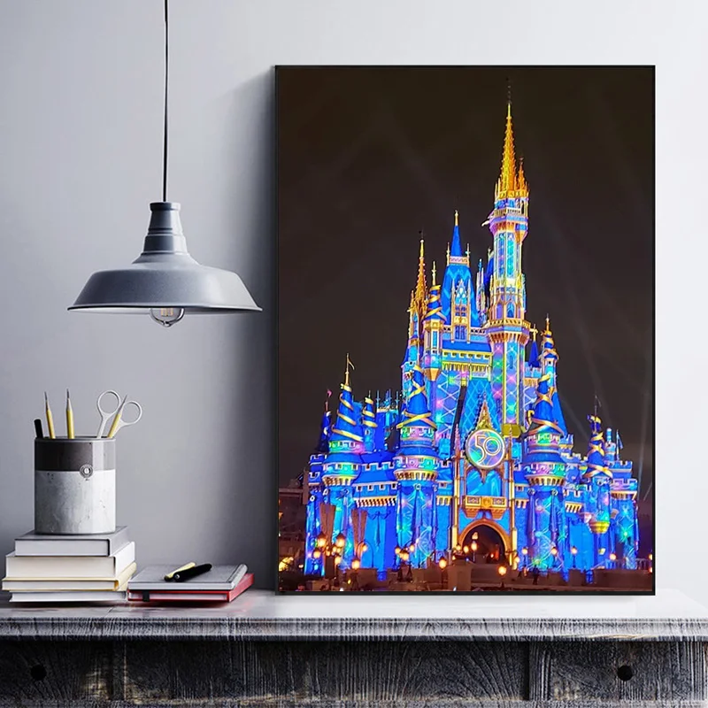 Disney Cinderella Castle - 5D Diamond Painting - DiamondByNumbers - Diamond  Painting art