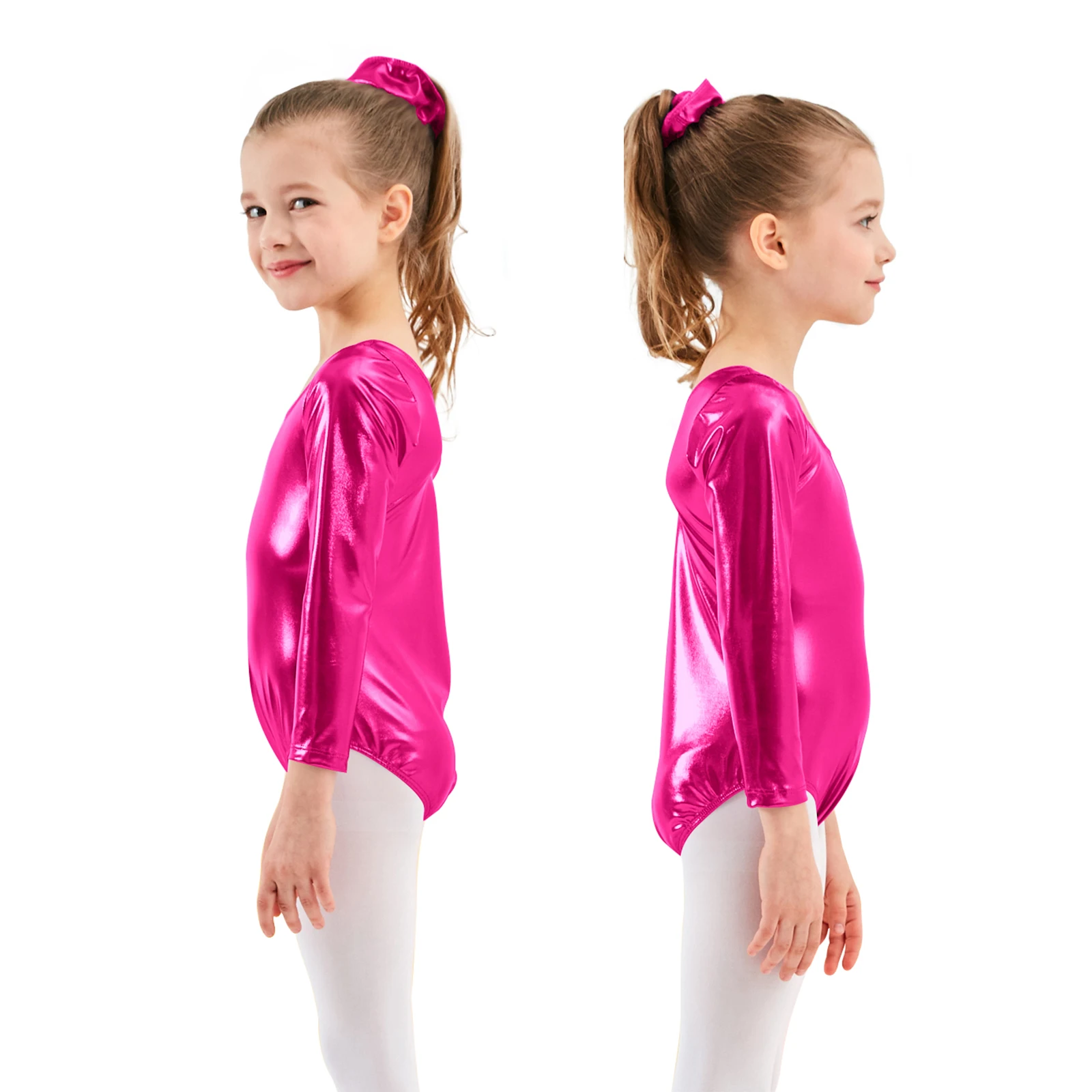 Ballet Dance Leotard AOYLISEY Girls Gymnastics Bodysuit Long Sleeve Gold Rombers Spandex Costume