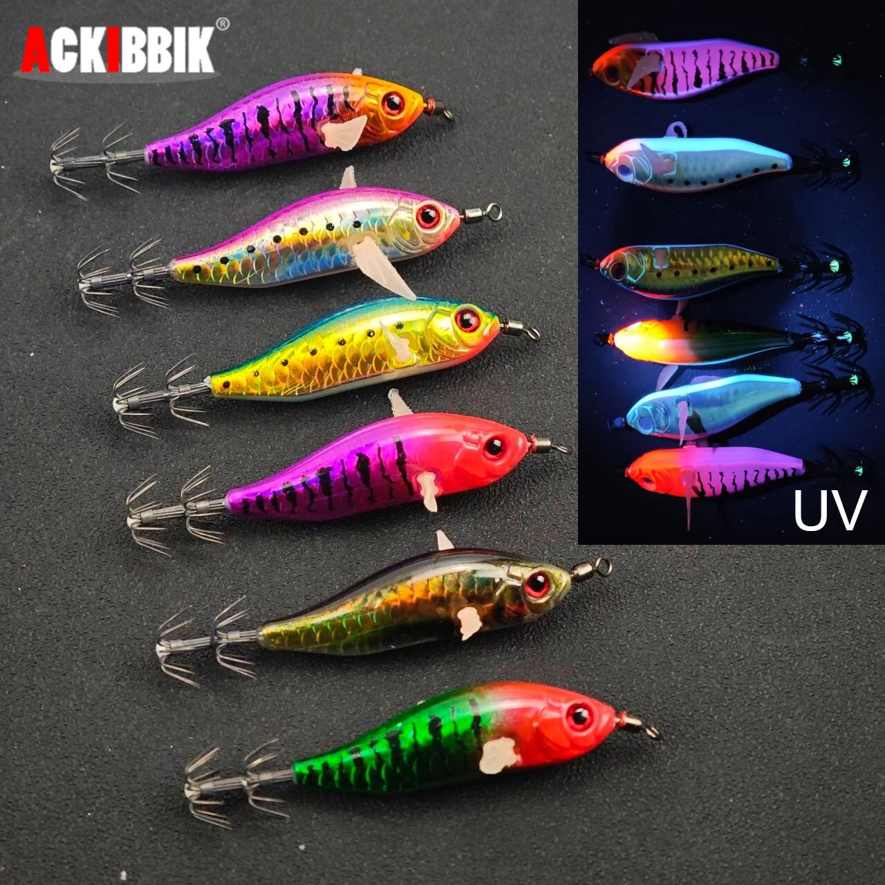 1 Stück Laser-Tintenfisch-Jig Egi 8cm Leuchtender Garnelen-Angelköder UV-Leuchtender Oktopus-Kunstköder für Meeresfischerei