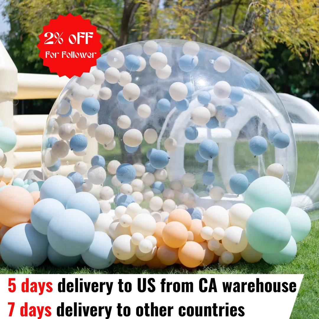 Pvc Di Grado Commerciale 3M + 2M Gonfiabile Bianco Casa Di Rimbalzo Moderna Bubble House Air Balloon Bubble Room Per Feste/Eventi/Matrimoni