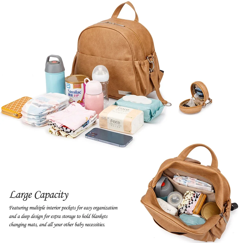 Soboba Diaper Backpack with Pacifier Case Waterproof Large Capacity Diaper Bag for Mom Multi-function Nappy Bags for Travelling 3