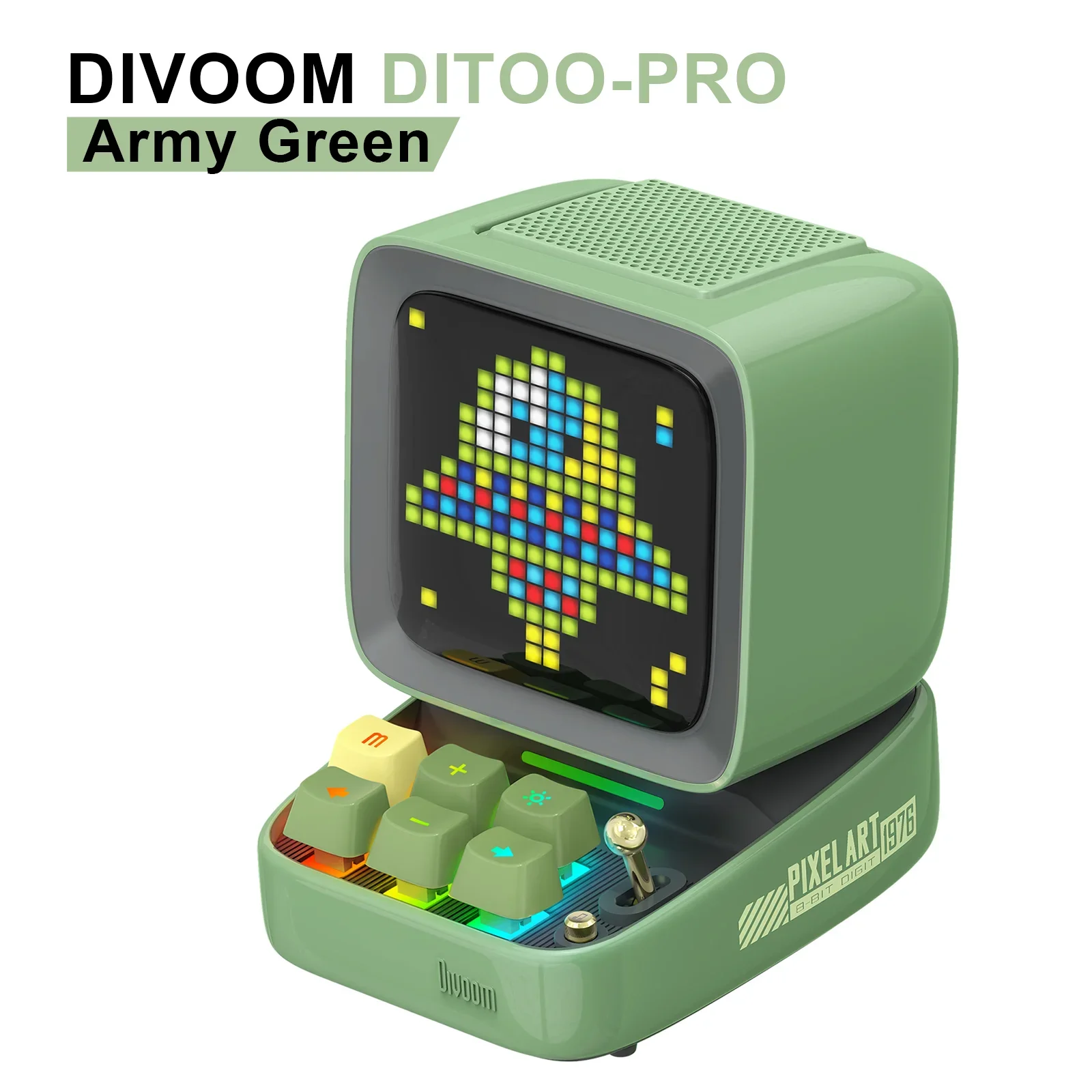 Divoom-ditoo-proポータブルBluetoothスピーカー,レトロピクセル
