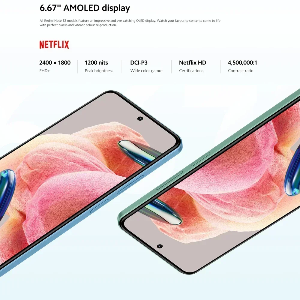 Xiaomi-Redmi Note 12 Versão Global Snapdragon®Carregamento rápido AMOLED Display Camera, 685 Nota 12, 128GB, 120Hz, 33W, 50MP Camera, 6,67