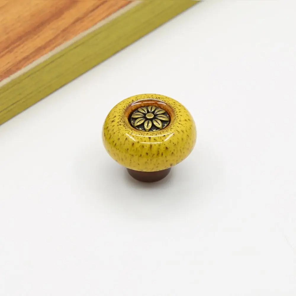 Single hole cabinet knob european style door pull handles zinc alloy vintage drawer knobs shoe cabinet