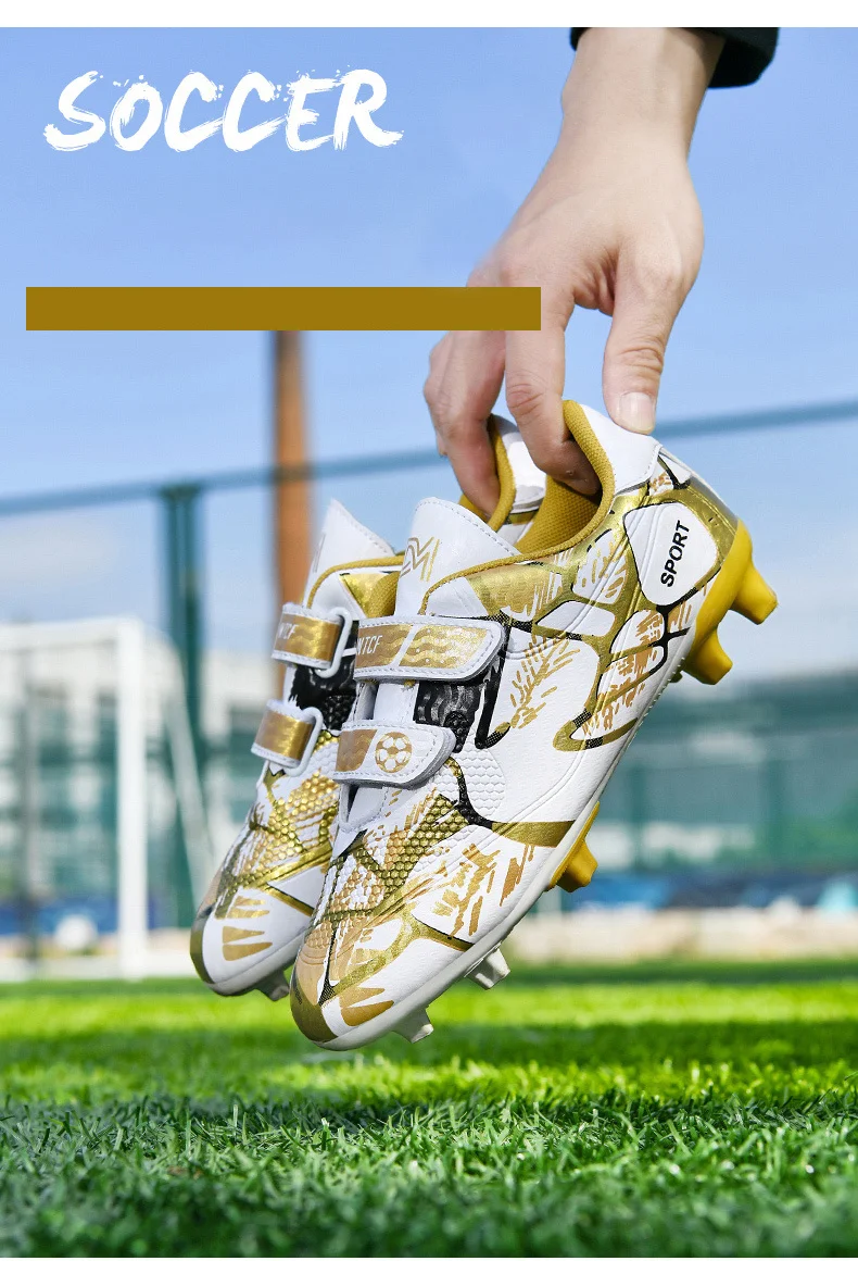 Description Picture 4 of itemKids Soccer Shoes FG/TF School Football Boots Boys Girls Cleats Grass Sneakers Child Outdoor Athletic Training Sports Footwear
