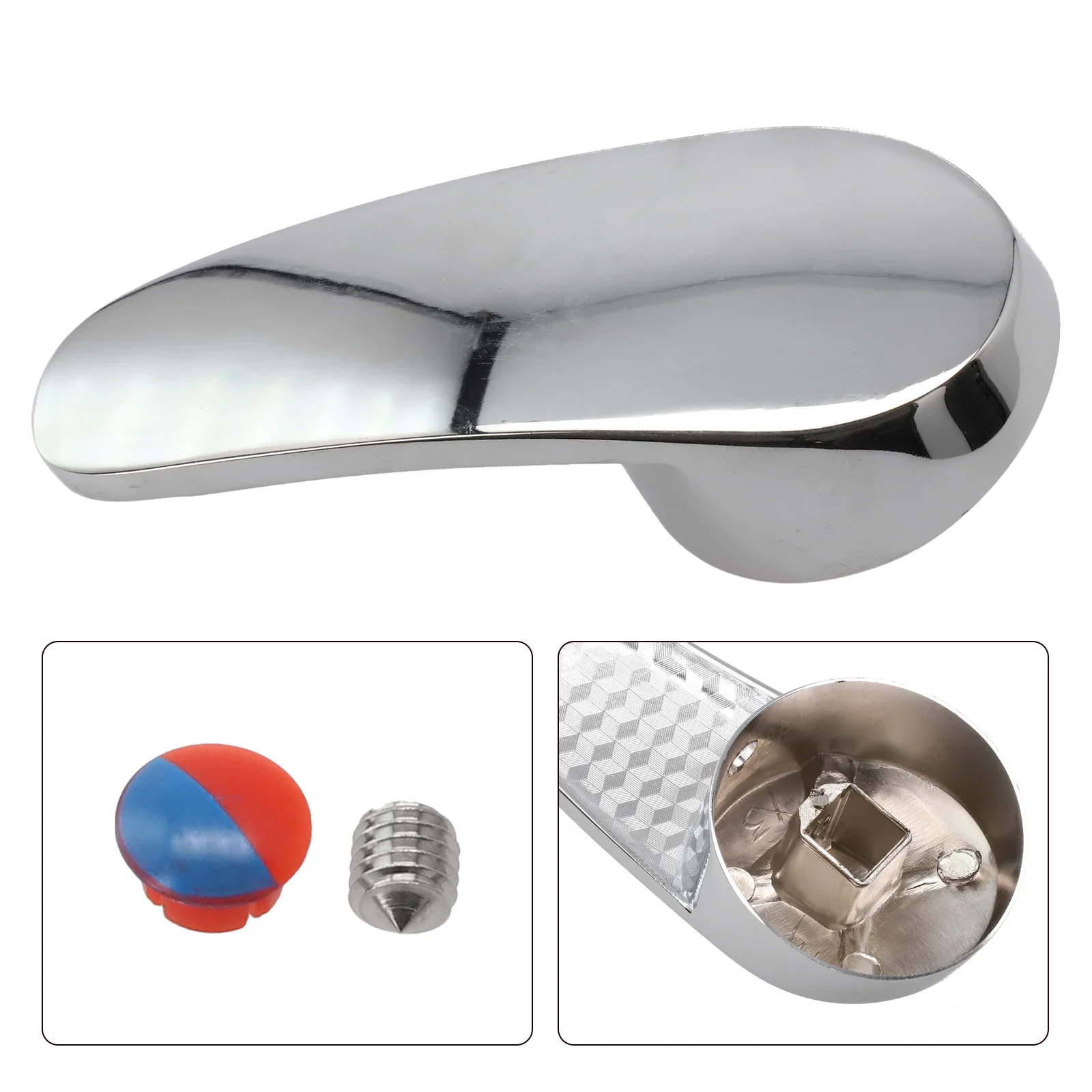 Bathroom Replacement Faucet Handle Chrome Plated Taps Cartridge Spool Faucet Single Metal Lever Handle Accessories  2
