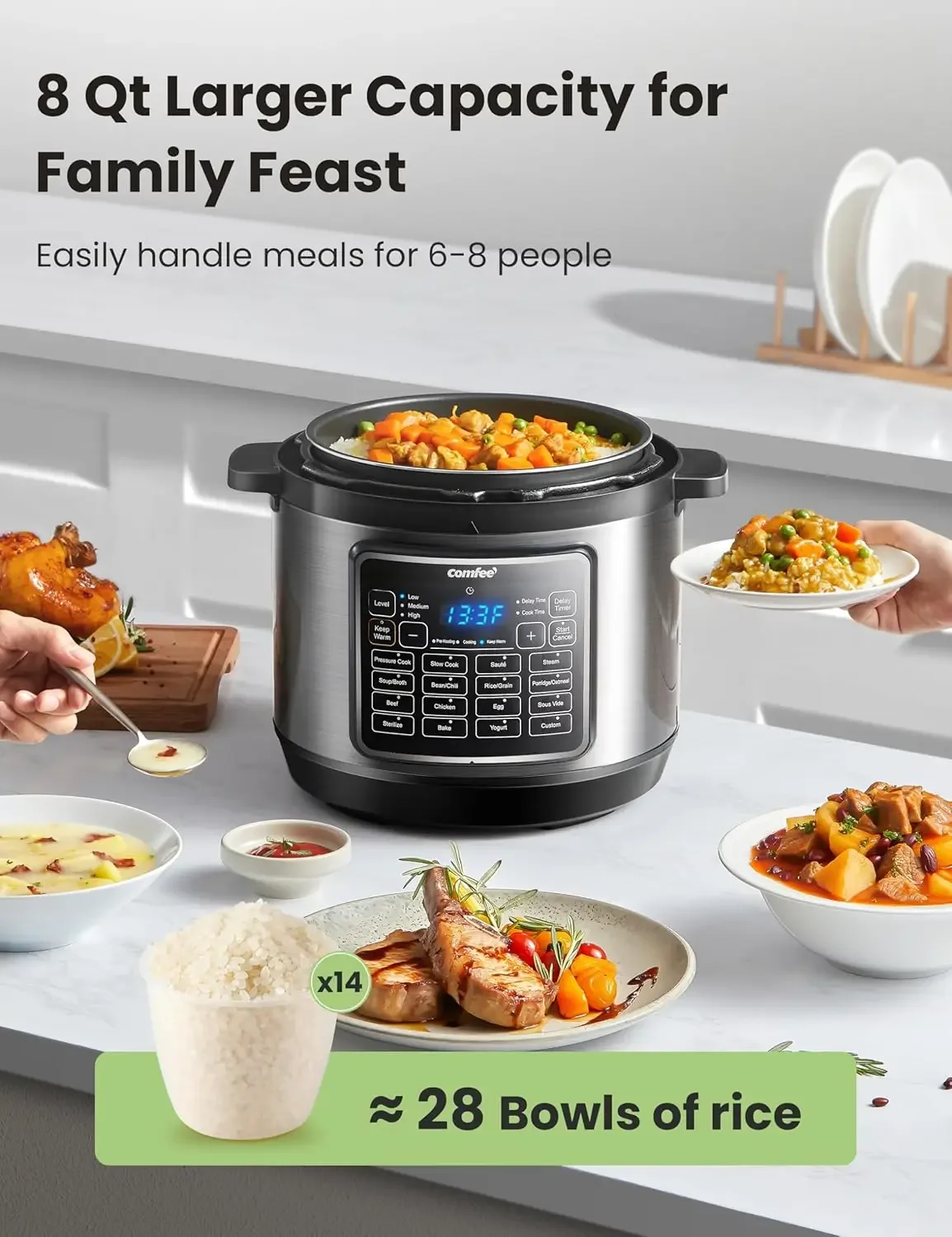 16 in 1 Electric Pressure Instant Multi Olla de Presion Non-Stick Pot Yogurt Maker Rice Cooker Slow Cooker Sauté 3
