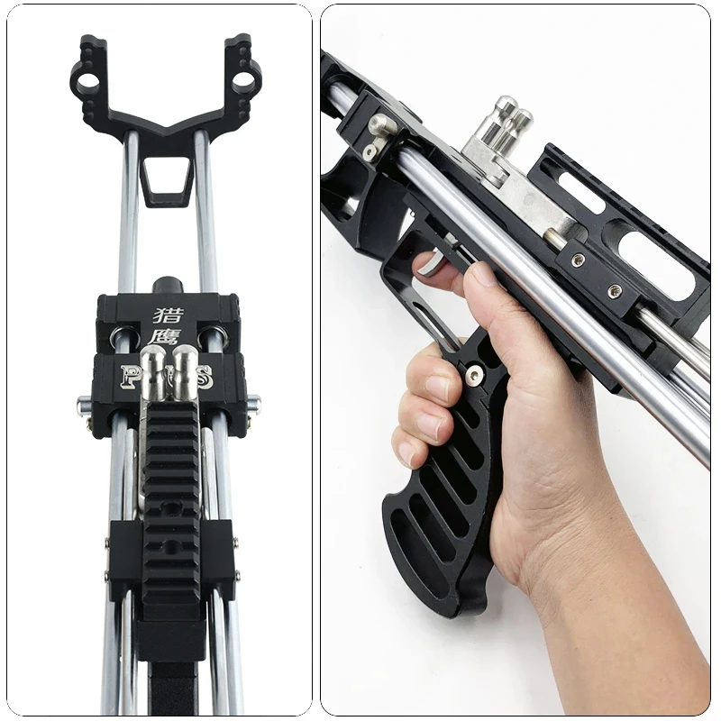 Outdoor Hunting Telescopic Long Rod Slingshot Aviation Aluminum Alloy Laser Aiming Rubber Band Competitive Shooting Competition 2