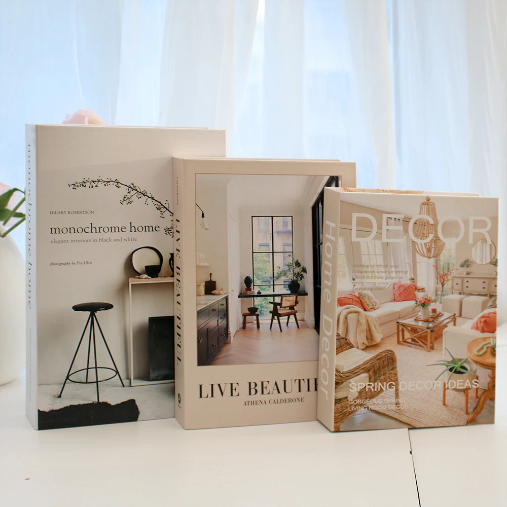 Set of 3 Decorative Faux Books for Home and Coffee Table Decor, Available in Various Sizes