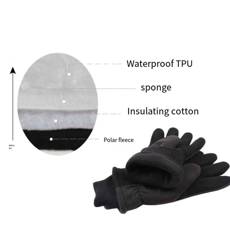 Adult Anti Cold Skiing Riding Gloves Full Finger Velvet Thicken Ski Camping Gloves Outdoor Fleece Running Cycling Sport Gloves 5